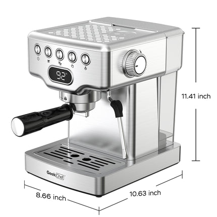 Geek Chef Espresso, 20 Bar Espresso Machine With Milk Frother For Latte, Cappuccino, Macchiato